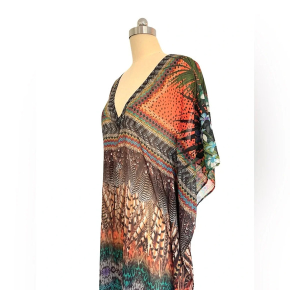 NWT La Blanca long maxi beach resort boho Tropical dress cover up S / M - Picture 2 of 9